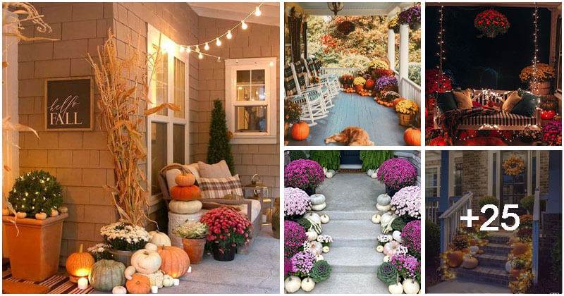 30 Beautiful Front Porch Decorations for Fall